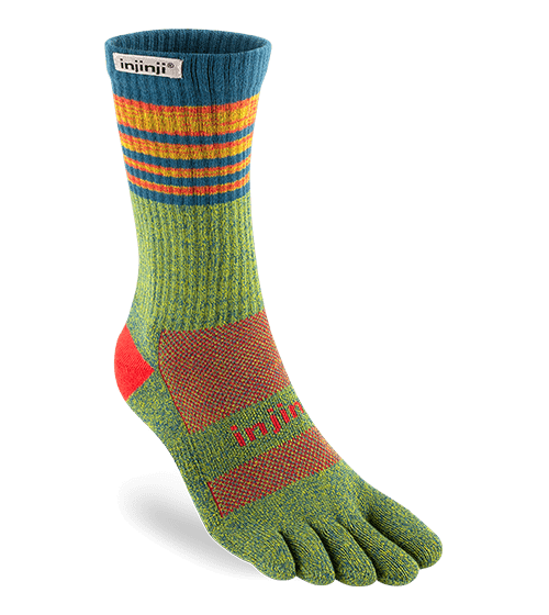 Injinji Trail Crew Midweight Running Toe Socks - Ridge