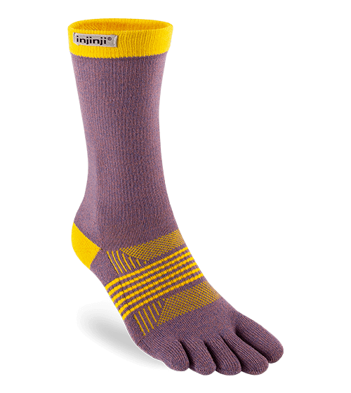 Injinji Womens Trail Midweight Crew Toe Socks - Blossom