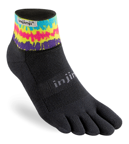 Injinji Trail Midweight Mini-Crew Running Toe Socks - Groovy