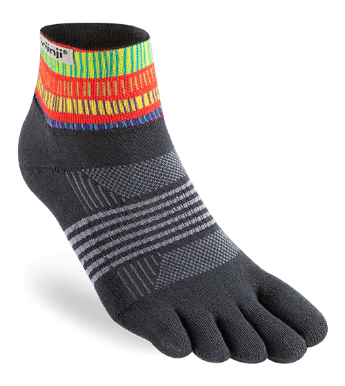 Injinji Womens Spectrum Trail Midweight Mini-Crew Running Toe Socks - Bands