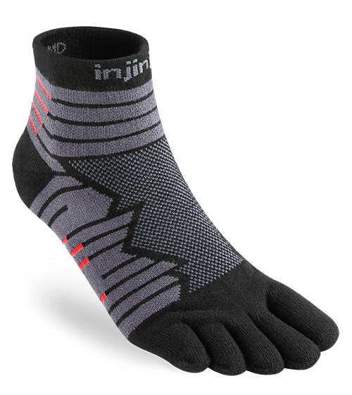 Injinji Ultra Run Mini-Crew Running Toe Socks (Onyx)