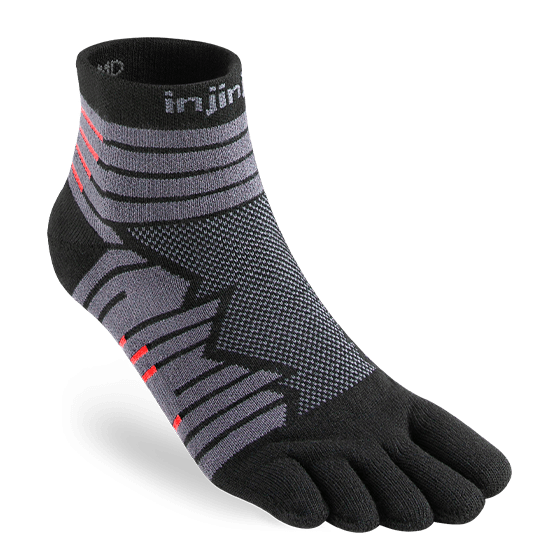 Injinji Ultra Run Mini-Crew Running Toe Socks (Onyx)