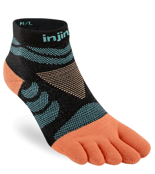 Injinji Womens Ultra Run Mini Crew - Ultra Running Toe Socks (Tide)