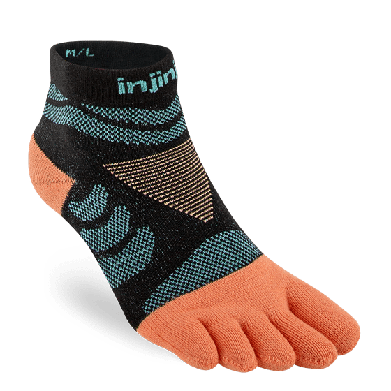 Injinji Womens Ultra Run Mini Crew - Ultra Running Toe Socks (Tide)