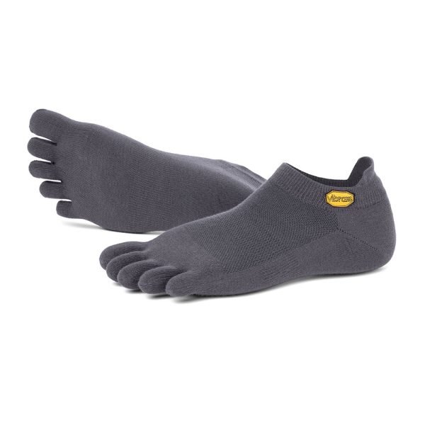 Vibram 5TOE Athletic No Show Toe Socks (Dark Grey) - Dual