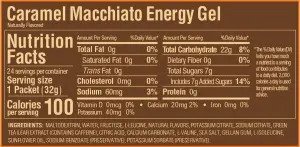 GU Energy Gels - Caramel Macchiato - 32g / 100 Calories - Nutrition