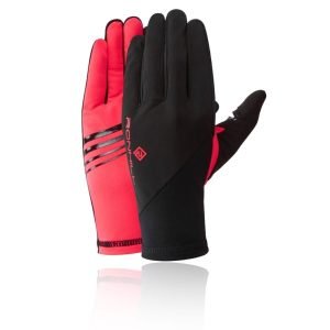 Ronhill Wind-Block Running Gloves - Black/Hot Pink