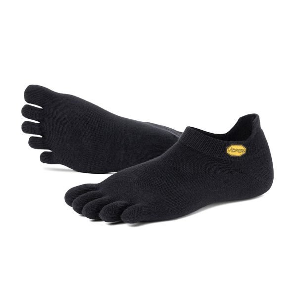 Vibram 5TOE Athletic No Show Toe Socks (Black) - Dual