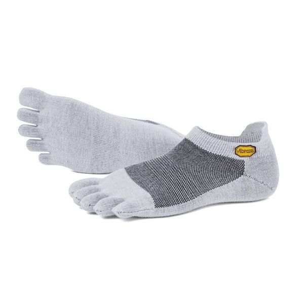 Vibram 5TOE Athletic No Show Toe Socks (Light Grey) - Dual