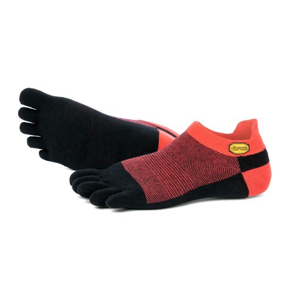 Vibram 5TOE Athletic No Show Toe Socks (Red/Black) - Dual