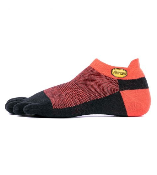 Vibram 5TOE Athletic No Show Toe Socks (Red/Black)