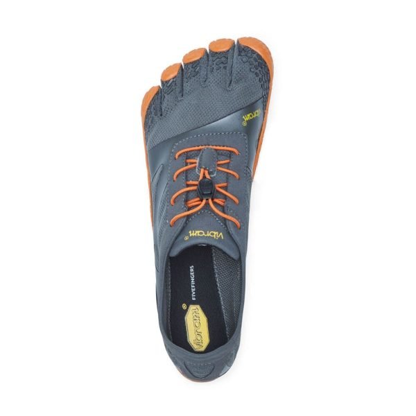 Vibram FiveFingers Mens KSO EVO Minimalist Running Shoes - Grey/Orange - Top