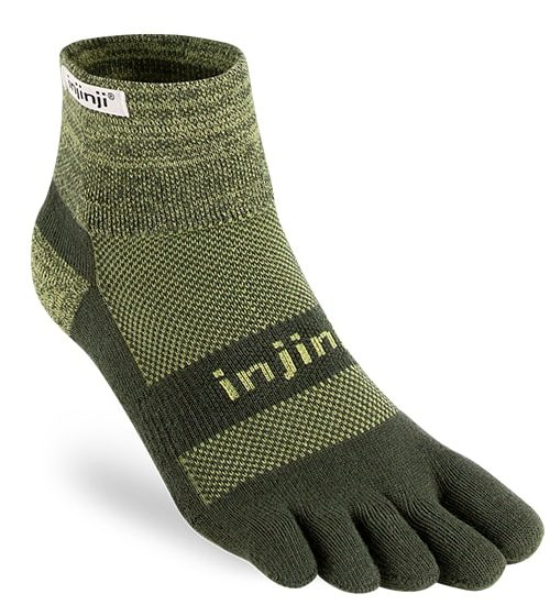 Injinji Trail Midweight Mini-Crew Running Toe Socks (Herb)