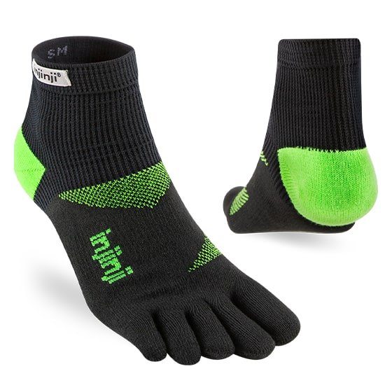 Injinji Trainer Original Weight Mini-Crew Toe Socks (Lime) - Feetus Exclusive - Dual