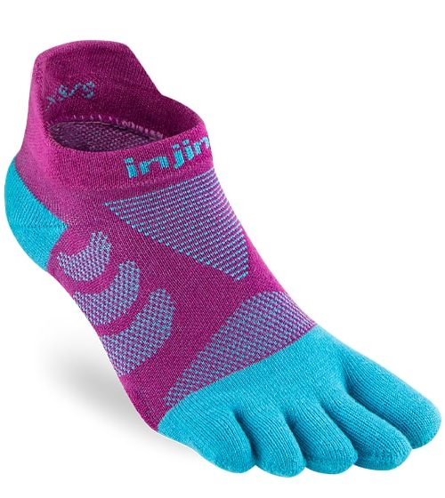 Injinji Womens Ultra Run No-Show Toe Running Socks (Jam)