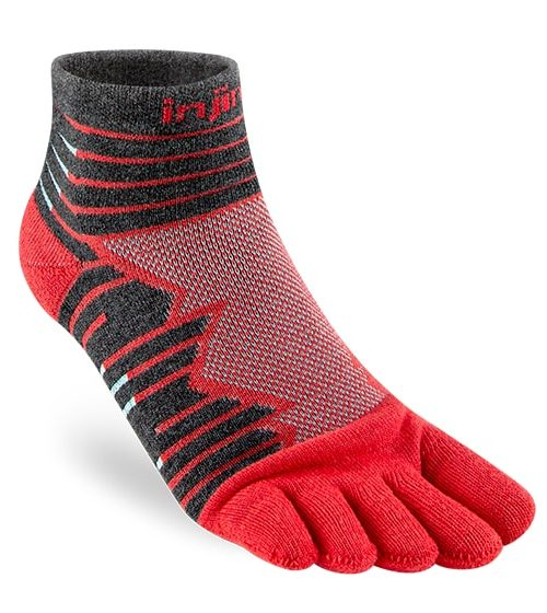 Injinji Ultra Run Mini-Crew Ultra Running Toe Socks (Lava)