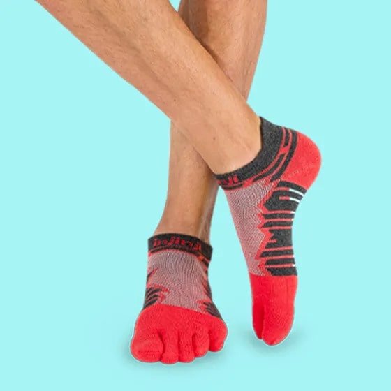 Injinji Ultra Run No-Show Running Toe Socks (Lava) - Lifestyle