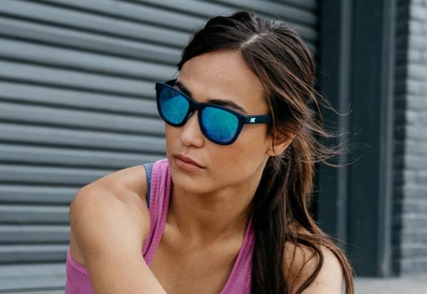 Knockaround Sunglasses - Premium Sport - Rubberised Navy / Mint - Polarised - Lifestyle