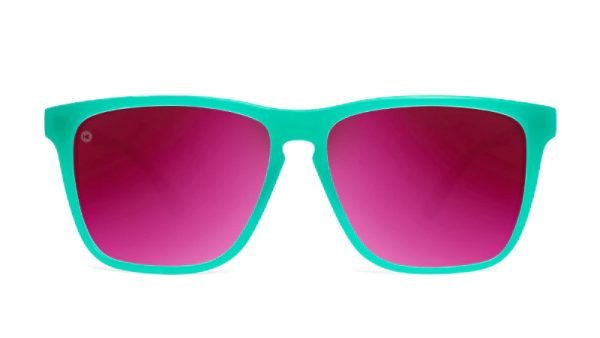 Knockaround Sunglasses - Fast Lanes Sport - Aquamarine / Fuchsia - Polarised - Front