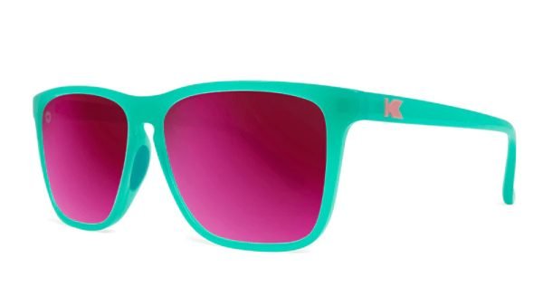 Knockaround Sunglasses - Fast Lanes Sport - Aquamarine / Fuchsia - Polarised - Side