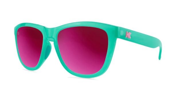 Knockaround Sunglasses - Premium Sport - Aquamarine / Fuchsia - Polarised - Side
