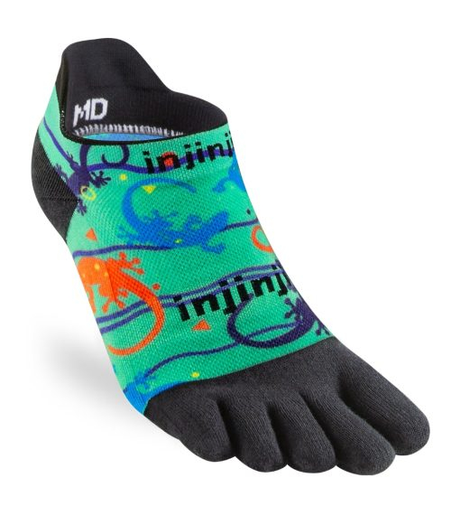 Injinji RUN Lightweight No-Show Running Toe Socks (Tropic)