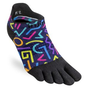 Injinji Womens RUN Lightweight No-Show Running Toe Socks (Retro)