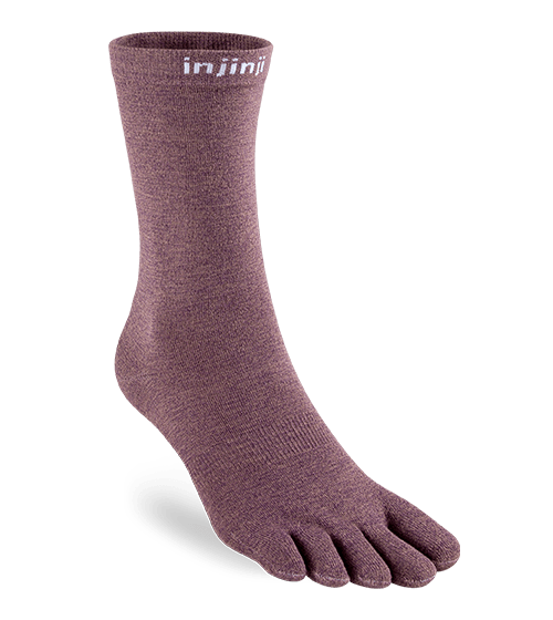 Injinji Liner Lightweight Coolmax Crew Toe Socks (Amethyst)