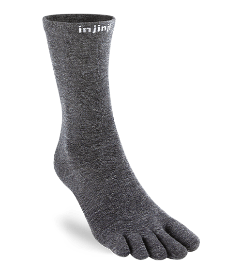 Injinji Liner Merino Wool Lightweight Crew Toe Socks (Slate)