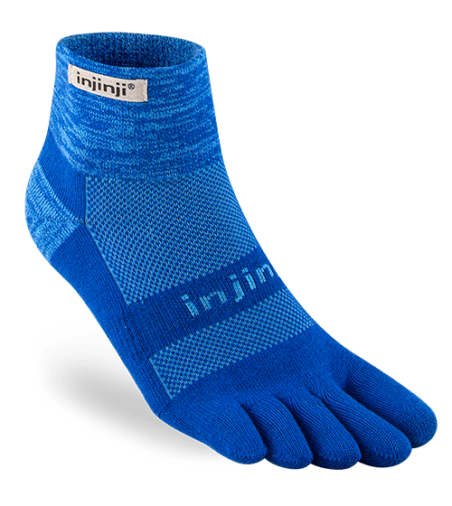 Injinji Trail Midweight Mini-Crew Running Toe Socks (Marina)