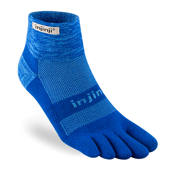 Injinji Trail Midweight Mini-Crew Running Toe Socks (Marina)
