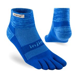 Injinji Trail Midweight Mini-Crew Running Toe Socks (Marina) - Dual