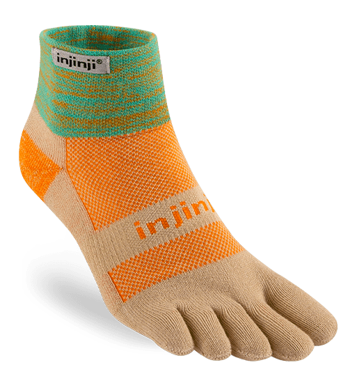 Injinji Trail Midweight Mini-Crew Running Toe Socks (Wheat)