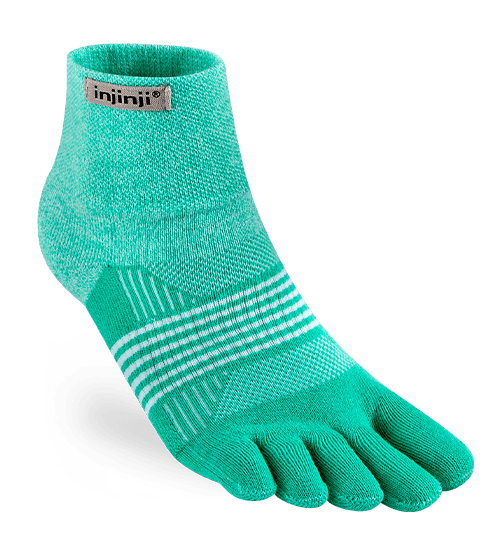Injinji Womens Trail Midweight Mini-Crew Running Toe Socks (Frost)