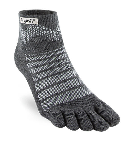 Injinji Outdoor Midweight Mini-Crew Merino Wool Toe Socks (Slate)