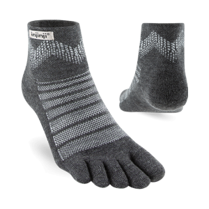 Injinji Outdoor Midweight Mini-Crew Merino Wool Toe Socks (Slate) - Dual