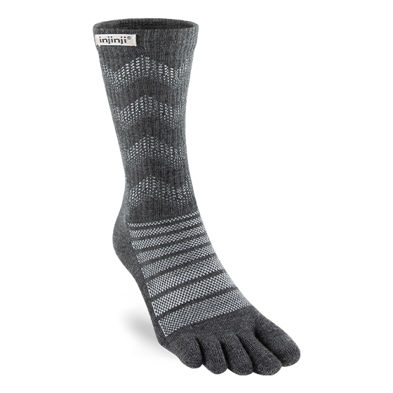Injinji Outdoor Midweight Crew Merino Wool Toe Socks (Slate)