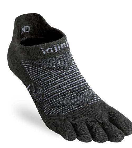 Injinji RUN Lightweight No-Show Running Toe Socks (Noir)