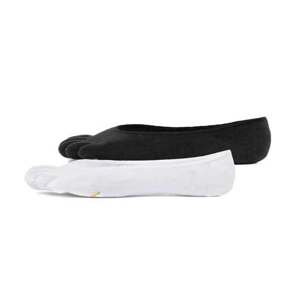 Vibram 5Toe Ghost Low Profile Toe Socks Twin Pack (1 x White 1 x Black)