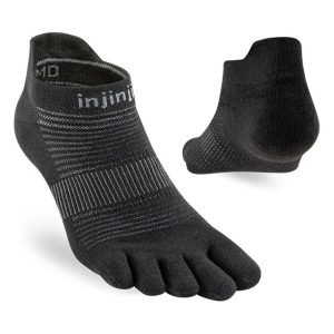 Injinji RUN Lightweight No-Show Running Toe Socks SS23 (Black) - Dual