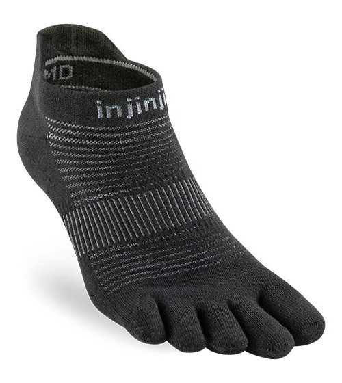 Injinji RUN Lightweight No-Show Running Toe Socks SS23 (Black)