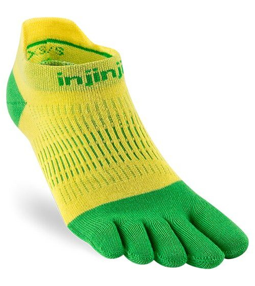 Injinji Womens RUN Lightweight No-Show Running Toe Socks SS23 (Citrus)