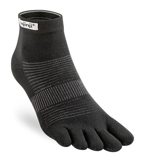 Injinji RUN Lightweight Mini-Crew Running Toe Socks SS23 (Black)