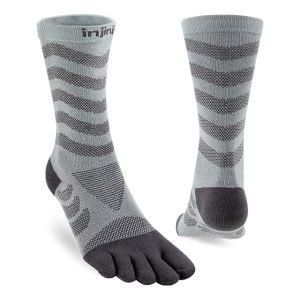 Injinji Womens Ultra Run Crew Toe Running Socks (Slate) - Dual