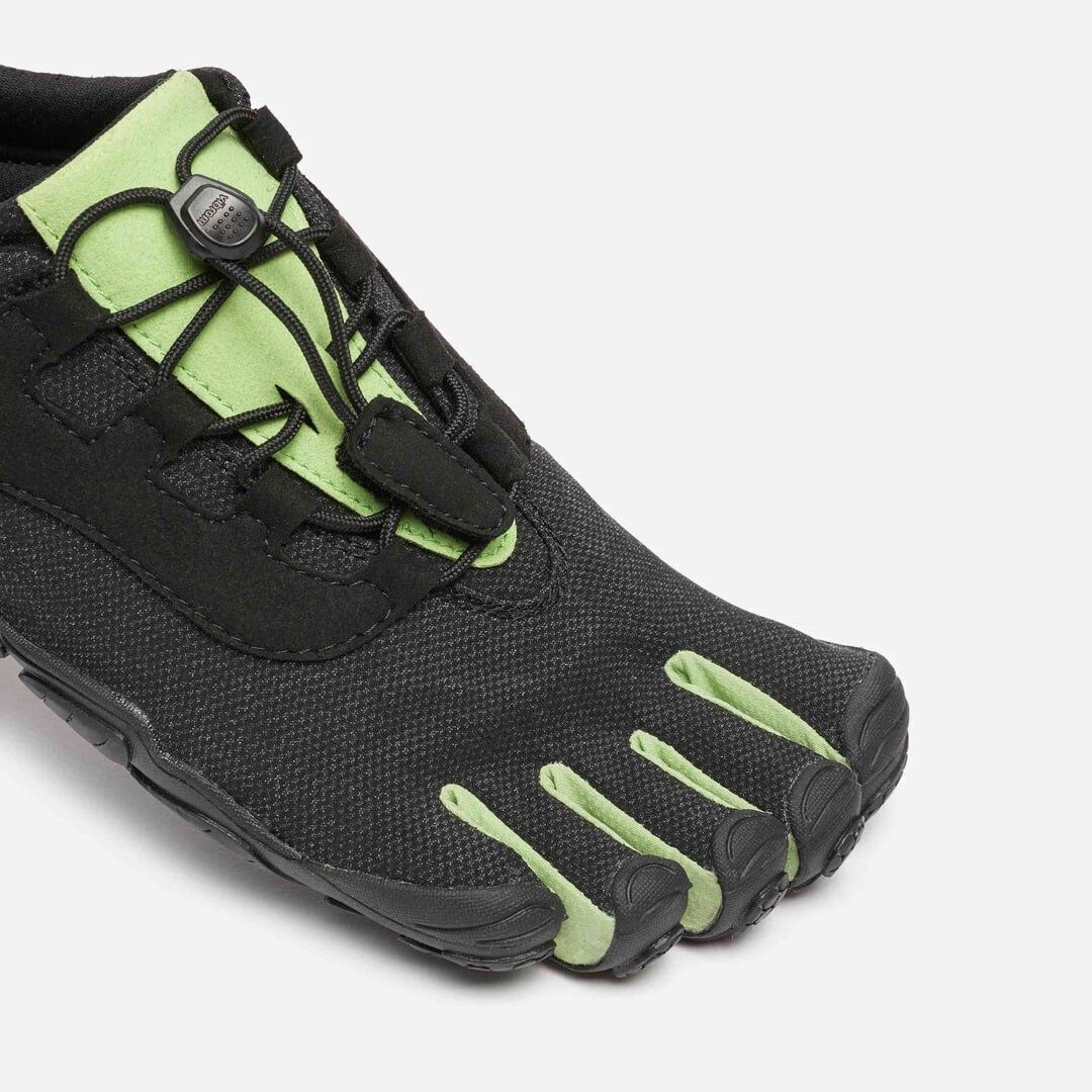 Vibram FiveFingers V-RUN Retro Minimalist Running Shoe - Black/Green - toes