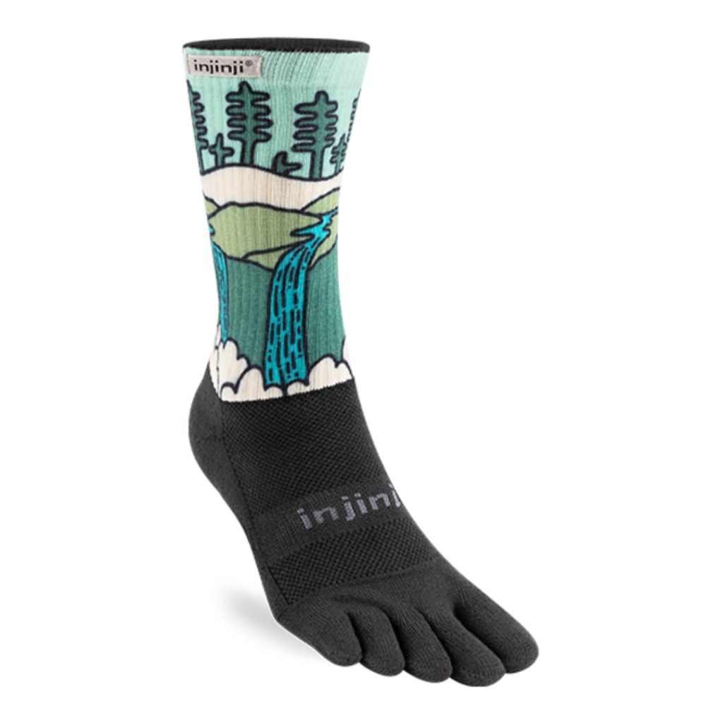Injinji Trail Midweight Crew ORCAS – Calze Da Corsa Con Dita, Design Artista Kika MacFarlane, Uomo M, Coolmax, Antivescica