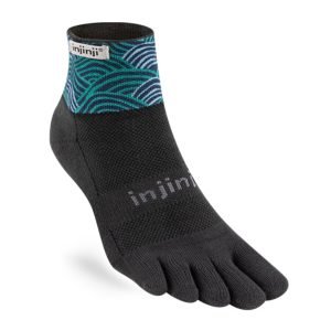 Injinji Artist Designed Trail Midweight Mini-Crew Running Toe Socks (Flow)