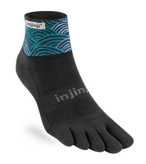 Injinji Artist Designed Trail Midweight Mini-Crew Running Toe Socks (Flow)