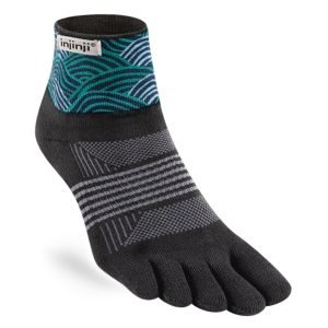 Injinji Artist Designed Womens Trail Midweight Mini-Crew Running Toe Socks - (Flow)