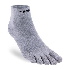 Injinji Liner Lightweight Coolmax Mini-Crew Toe Socks (Gray)